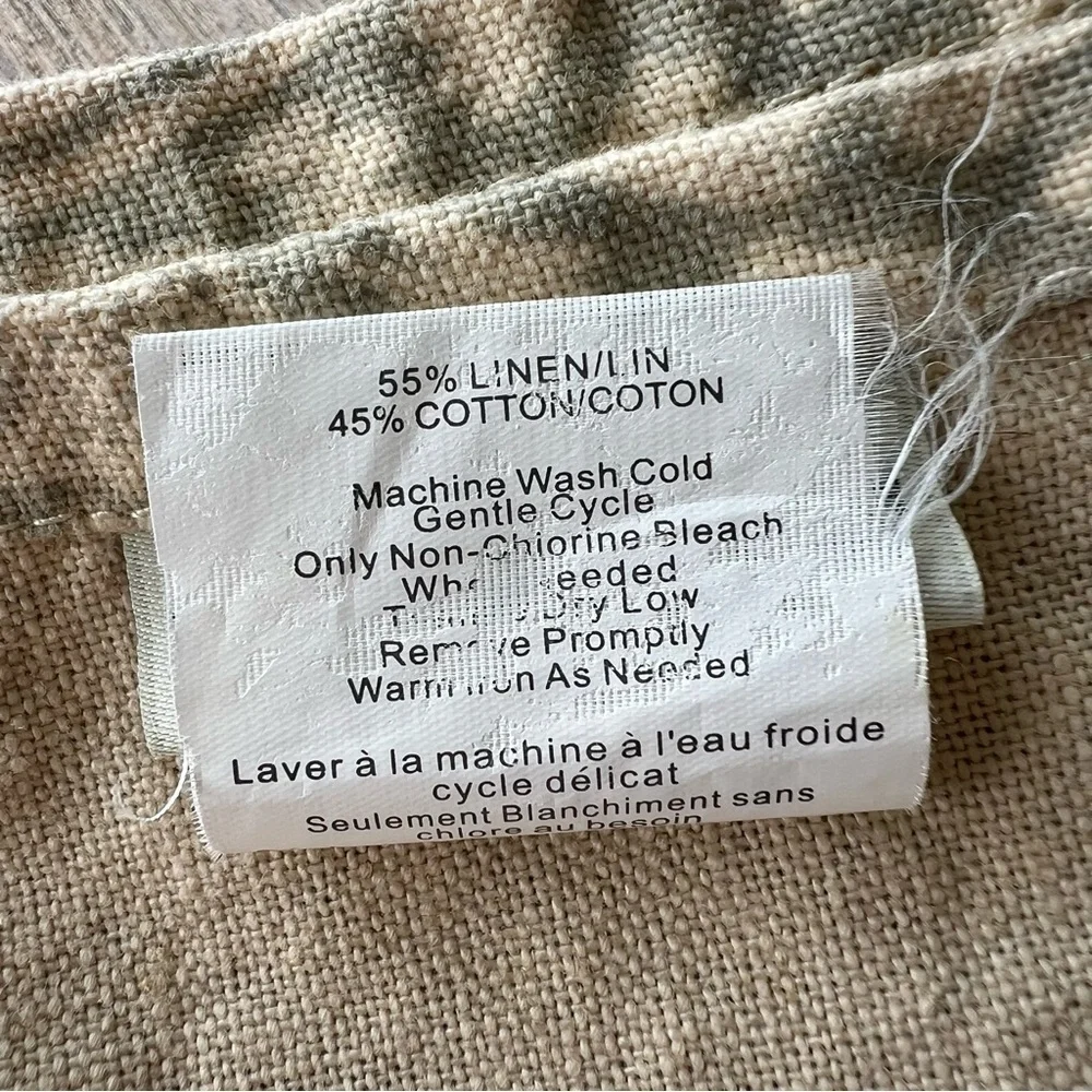 Pottery Barn Alessandra Paisley Linen Blend Shower Curtain Green/Gray GUC